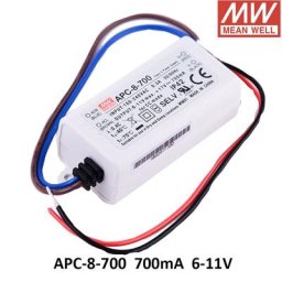 MEAN WELL – alimentation de commutation à courant Constant APC-8-700 pilote LED 8W 6 ~ 11V 700mA