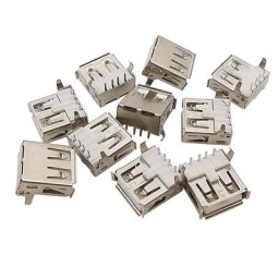 5/10Pcs USB 2.0 Type A Femelle Port Jack 4Pin Brasage au TREMPÉ Connecteur PCB Prise USB-A Type à