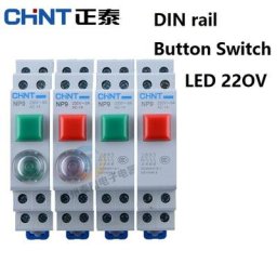Carte de bouton poussoir CHINT NP9 interrupteur à bouton-poussoir sur rail DIN Cristal avec