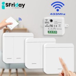 IsFriday Commutateur D'éclairage Sans Fil 433MHz Télécommande 1/2/3Gang Interrupteur Mural