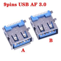 Prise femelle à 9 broches USB AF 3.0 quatre pieds autocollant SMT siège femelle connecteur