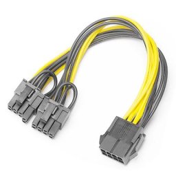 Câble d'extension d'alimentation de mineur PCIE 8p femelle à 2 ports touristes 8pin à 6 + 2 p mâle