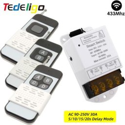 Interrupteur de télécommande sans fil 433Mhz AC110V 220V 30A Interrupteur de lumière de récepteur de