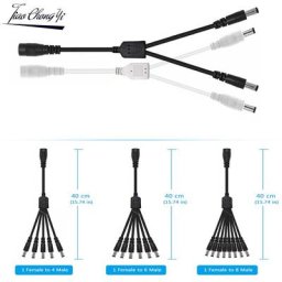 Câble répartiteur d'alimentation CC 1 à 2/3/4/5/6/8 voies adaptateur d'alimentation 5V 12V