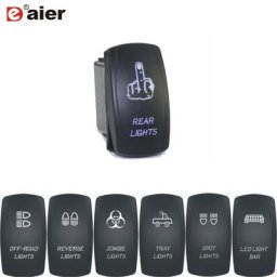 Interrupteur à Bascule Étanche et Éclairé pour Bateau Accessoire de 24 V 20A et 12V pour Camion