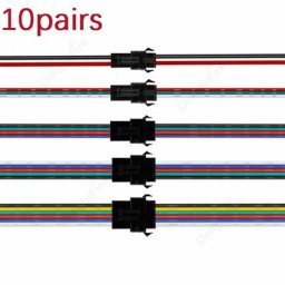 Connecteur de câble LED 2/3/4/5/6 broches 22/20awg SM JST pour panneau solaire RGB WS2812B Module