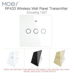 Émetteur-récepteur mural sans fil RF433 MHz panneau en verre télécommande fonctionne avec le