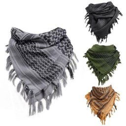 Foulard carré en coton pour hommes et femmes châle militaire arabe cache-cou couvre-tête rond