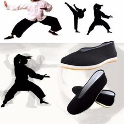 Chaussures noires traditionnelles de qualité en coton pour homme accessoire de kung fu chinois en