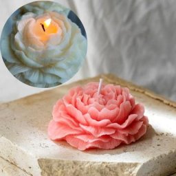 Moule de bougie 3D fleur de pivoine pour fête de mariage dîner fabrication de bougies parfumées