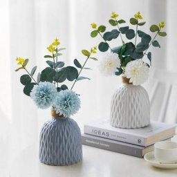 Vase en plastique moderne pour décoration de maison pot incassable rotin en céramique décorations
