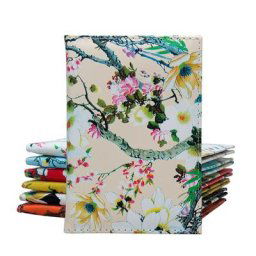 Belle couverture de passeport à motif de fleurs pour femmes porte-passeport de voyage cuir PU