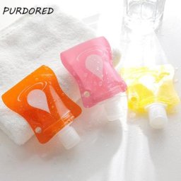 PURDORED-Sac de Voyage Pliable 1 Pièce Récipient Portable pour Shampooing Cosmétique et Gratitude