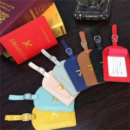 Porte-passeport et étiquette de bagage en cuir simple couverture de passeport pour couple