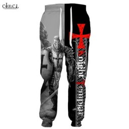 HX-Pantalon chevaliers templiers pour hommes et femmes impression 3D Harajuku populaire mode
