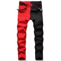Jeans slim épissés pour hommes pantalons multi-documents nouvelle tendance de la mode