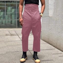 Pantalon Homme Solide Document Joggers Bouton 2023 Streetwear Poches Décontracté Droit fjMen Mode
