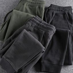 Pantalon de survêtement américain rétro en velours épais pour homme survêtement lourd en pur coton