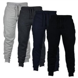 Pantalon de sport décontracté pour homme survêtement de couleur unie coupe ajustée bas pour Gym