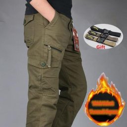 Pantalon Cargo chaud en velours épais pour homme coupe-vent ample Baggy tactique militaire