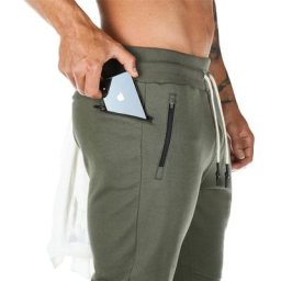 Pantalon de survêtement décontracté pour homme couleur unie pour la Gym le Fitness et