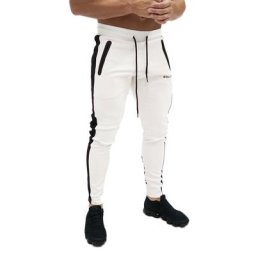 Pantalon de survêtement Slim pour hommes poche zippée latérale jogging musculation loisirs hip