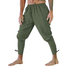 Fjogging médiéval en coton tissé pour homme costume de cosplay Viking 7.5 ate pantalon bandage à