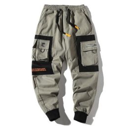 Pantalon Harem pour hommes style Hip Hop décontracté avec plusieurs poches à la taille élastique