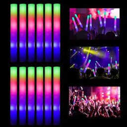 Bâton en éponge à bulles lumineuses LED colorées anciers en mousse tube d'encouragement lumière