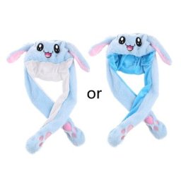 Chapeau en peluche lumineux pour enfants et adultes avec oreilles mobiles dessin animé lapin