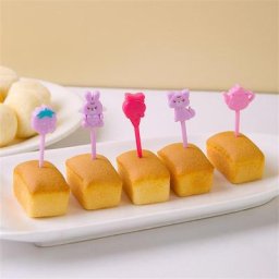 Fourchette à fruits réutilisable 10 pièces/lot mignon cure-dents de dessin animé pour enfants boîte