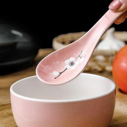 Cuillère en céramique sans fleurs accessoires de cuisine outil de batterie de cuisine cuisson