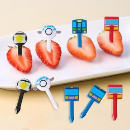 10 pièces véhicule Style gâteau Dessert fruits fourchette fête décoration Mini créatif dessin animé