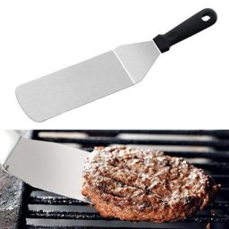 Pelle à steak frite en acier inoxydable spatule qui fuit pelle à pizza grattoir à barbecue outil