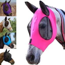 Masques cheval multicolores respirants et extensibles anti-moustiques équipement d'équitation