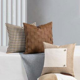 Juste de coussin en cuir style nordique taie d'oreiller décorative pour la maison salon 45x45cm