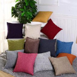 Housse de coussin de couleur unie taie d'oreiller décorative pour maison et voiture