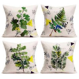 Juste de coussin de canapé en lin imprimé tropical Bjprinted taie d'oreiller décoration de la