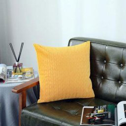 Housse de coussin de luxe en velours plissé taie d'oreiller carrée de 18x18 pouces