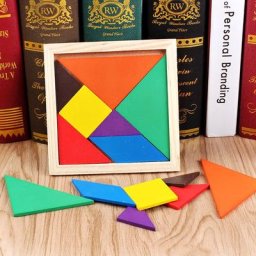 Jouets en bois de Tangram de géométrie créative pour enfants Puzzle jeu de qi cerveau interactif
