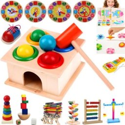 Boîte à Marteau en Bois pour Enfants 1 Ensemble Jouet Amusant ApprentiCumbria Précoce