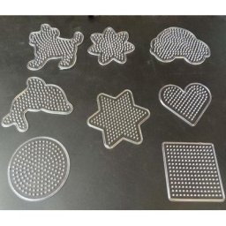 PUPUKOU-Gabarit de perles Hama en plastique puzzle transparent DIY 5mm 8 pièces/lot
