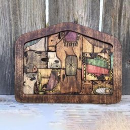 Ensemble de puzzles de la Nativité de Jésus en bois puzzle avec bois brûlé jeu de puzzle pour