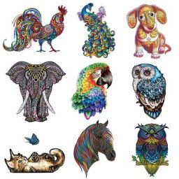 Puzzle 3D en bois en forme d'animaux pour adultes et enfants cadeau d'anniversaire décoration de