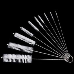 Ensemble de brosses de nettoyage de tubes en verre d'aspiration de cheveux doux en acier inoxydable