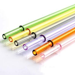 Pailles en verre réutilisables colorées à haute teneur en Borosilicate paille écologique pour boire