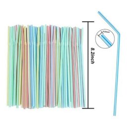 Pailles à Boire Incurvées en Plastique pour Poulet Coloré Accessoires Réutilisables pour ixde