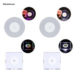 Lot de 5 sous-verres lumineux LED Ultra-fins en cristal acrylique F63A rond/carré blanc/coloré