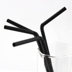 Pailles à Cocktail Noires en Plastique de 21x100 cm Fournitures de ixd'Anniversaire et de Mariage