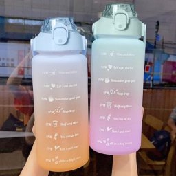 Bouteille d'eau dégradée de grande capacité avec échelle de temps tasse conviviale rée